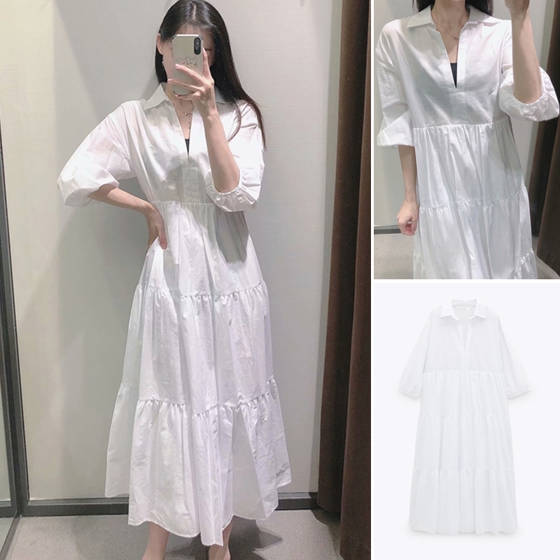 Váy cổ yếm hở lưng dáng dài Minh Hằng Zara Auth New Tag có sẵn 8429432  8429432
